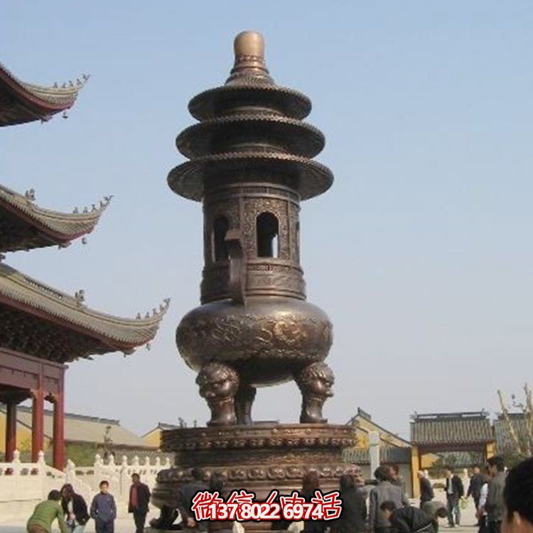 精美鑄銅大型寶蓋香爐，祈福燒香進(jìn)寶