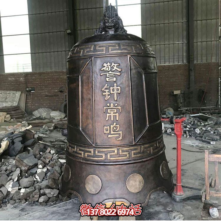 大型仿銅鐘玻璃鋼雕塑，給景區(qū)、寺廟、園林帶來更多美好