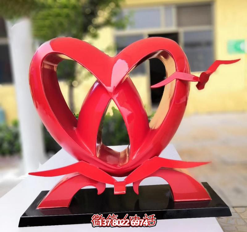 不銹鋼愛心雕塑，裝飾公園擺件