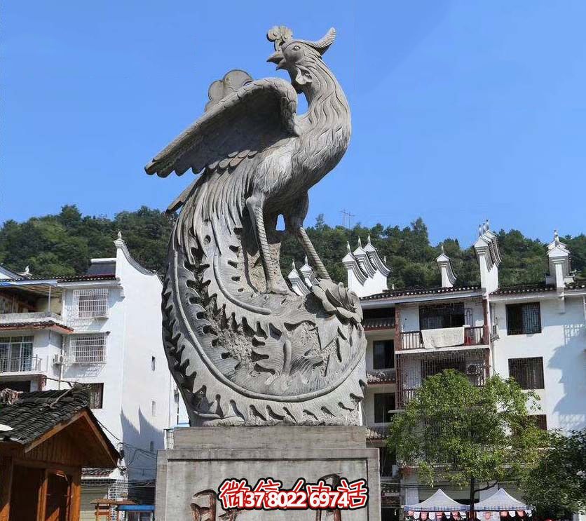 鳳凰雕塑，給公園帶來靈動之美