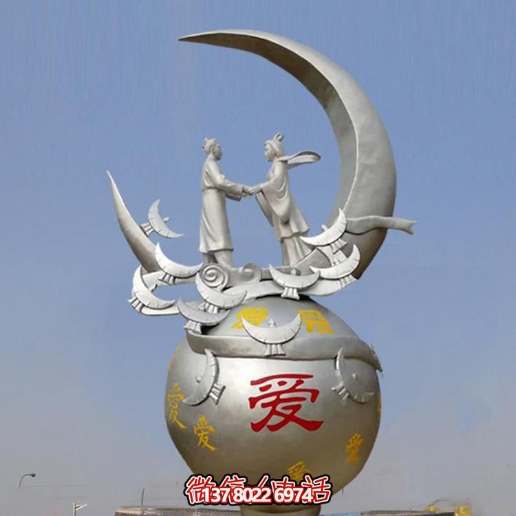 廣場園林?jǐn)[放不銹鋼愛情主題人物雕像